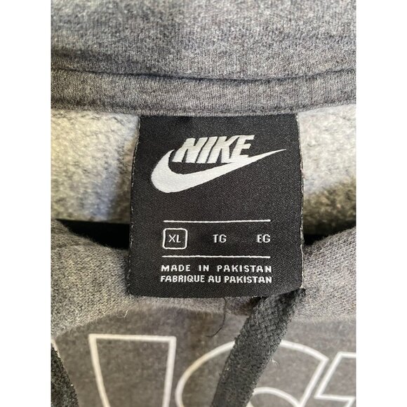 Nike Mens Just Do It Gray Hoodie XL Cotton Blend Casual Wear pocket drawstring - Picture 4 of 6